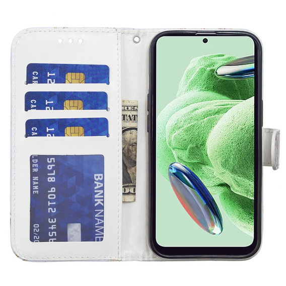 Flip case for Xiaomi Redmi Note 12S, Wallet Marble, blue