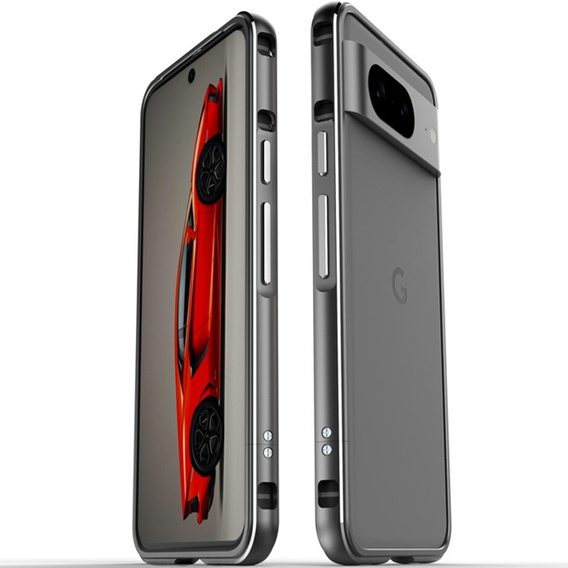 Case for Google Pixel 8, Armor Bumper, with lens cover, silver