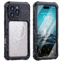 IP68 Waterproof Case for iPhone 16 Pro Max, SHELLBOX MagSafe, black