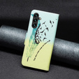 Flip case for Samsung Galaxy A55 5G, Wallet, Feather, blue