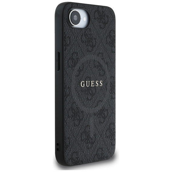 GUESS Case for iPhone 16E, 4G Ring Classic Logo, black