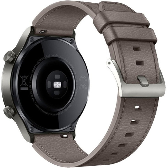 22mm Genuine Leather Coated Silicone Watch Band - Grey