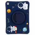Children's silicone case for iPad 10.2 2021 / 2020 / 2019, armored with strap, Astronaut, dark blue