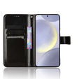 Flip case for Samsung Galaxy S25 FE, Crazy Horse Wallet, black