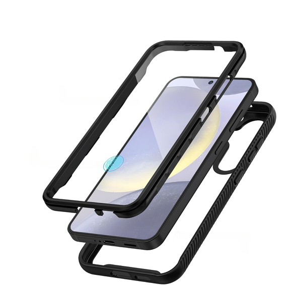 Case for Samsung Galaxy S24, Shockproof, with film, black