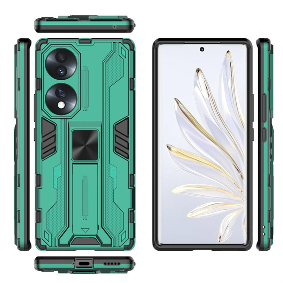 Case for Honor 70 5G, Military kickstand, green