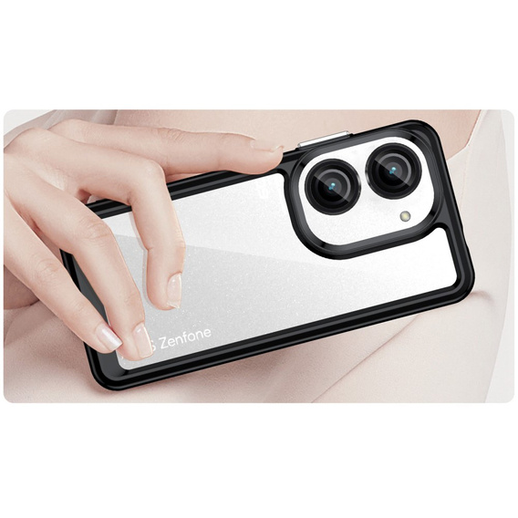Case for Asus Zenfone 9 5G / 10 5G, Fusion Hybrid, transparent / black