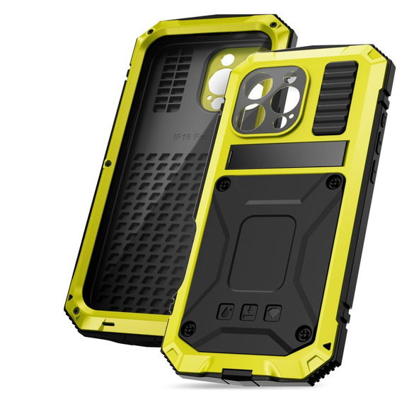Armored case for iPhone 16 Pro, R-JUST, yellow
