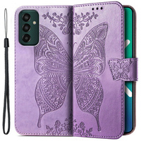 Flip case for Samsung Galaxy M13, Butterfly, purple