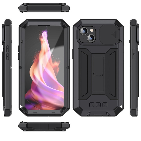 Case for iPhone 15 Plus, R-JUST CamShield Slide, armoured, black