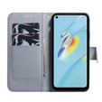 Flip case for Oppo A17, Wallet flowers, blue