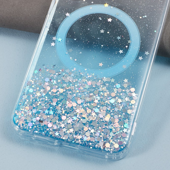 Case for Samsung Galaxy S24, Glittery, for MagSafe, blue