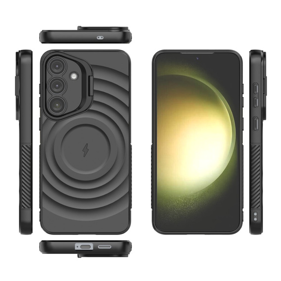 Case for Samsung Galaxy S25+ Plus, Ripple Kickstand, for MagSafe, black