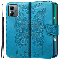 Flip case for Motorola Moto G14, Butterfly, blue