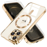 Case for iPhone 12 Pro, Electro MagSafe, gold + Screen Glass