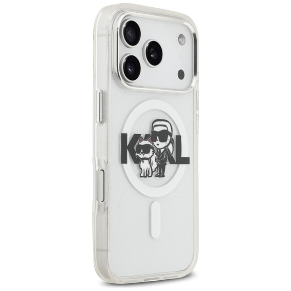 Karl Lagerfeld IML Glitter Karl and Choupette MagSafe Case for iPhone 17 Pro