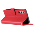 Flip case for Samsung Galaxy A55 5G, Rhombus Crossbody Leather, red