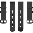 Silicone strap 20mm, Black/Black Buckle