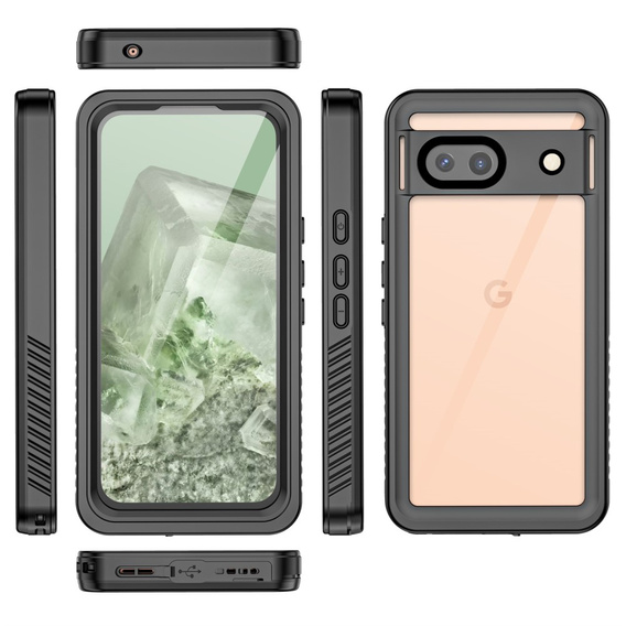 IP68 Waterproof Case for Google Pixel 8A, Redpepper, black