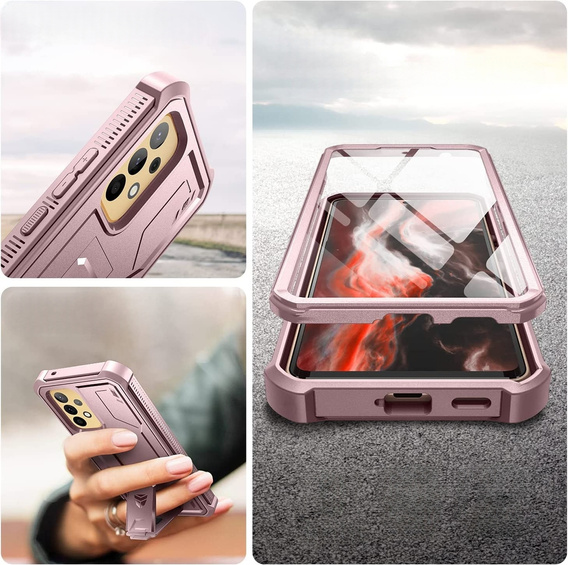 Armored case for Samsung Galaxy A53 5G, Dexnor Full Body, pink rose gold