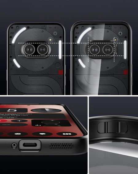 Case for Nothing Phone 2a, Fusion Hybrid, with camera protection, transparent / black
