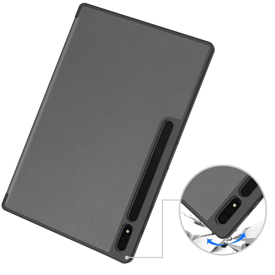 Case for Samsung Galaxy Tab S10 Ultra, Smartcase with stylus space, grey