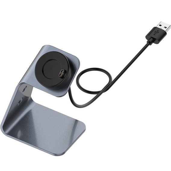 Aluminum USB Docking Station for Garmin Fenix 7/7S/7X/6/6X/6S, grey