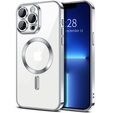 Case for iPhone 13 Pro Max, Electro MagSafe, silver + Screen Glass