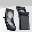 CASEME flip case for Samsung Galaxy Z Flip5 5G, Litchi Wallet, black
