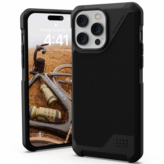 Urban Armor Gear Case for iPhone 14 Pro Max, Metropolis LT MagSafe Fibr Armr, black