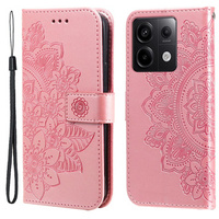 Flip case for Xiaomi Redmi Note 13 Pro 5G, Mandala, pink rose gold