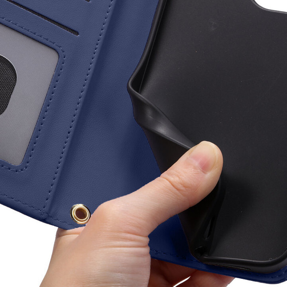 Flip case for Motorola Moto G24 / G24 Power / G04, Rhombus Crossbody Leather, blue