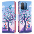 Flip case for Xiaomi Redmi 12C, Wallet, tree & owls, blue