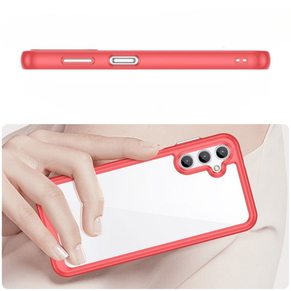 Case for Samsung Galaxy A14 4G/5G, Fusion Hybrid, transparent / red