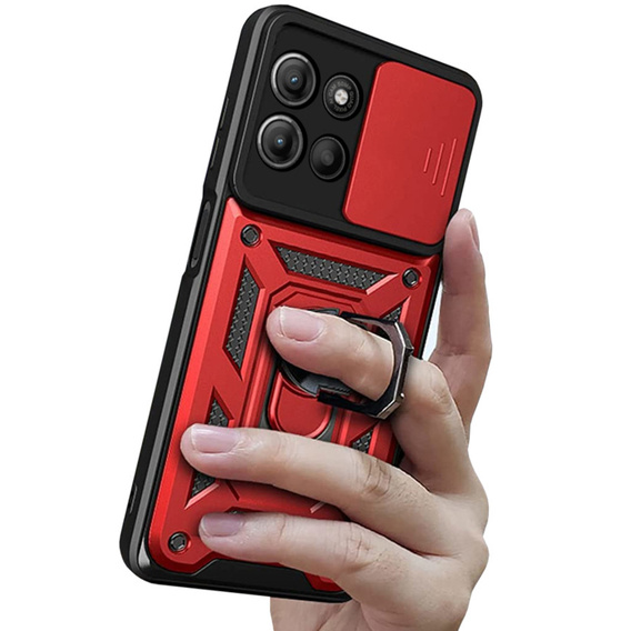 Case for Motorola Moto G15 / Motorola Moto G15 Power, CamShield Slide, red