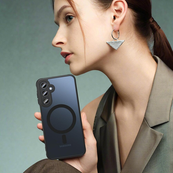 Case for Samsung Galaxy A16, for MagSafe, ERBORD Matt Case, black + Screen Glass