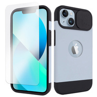 ERBORD MagSafe Cam Slider Case, Blue + Screen Protector for iPhone 13 / iPhone 14