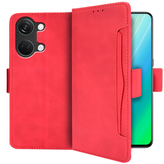 Flip case for OnePlus Nord 3 5G, Card Slot, red