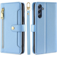 Flip case for Samsung Galaxy S24 FE, Wallet Zipper Pocket, blue
