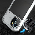 Case for iPhone 15, armoured, with integrated glass, silver