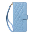 Flip case for Xiaomi Redmi Note 14 Pro 5G / Xiaomi Redmi Note 14 Pro+ 5G / Xiaomi Poco X7 5G, Rhombus Crossbody Leather, blue