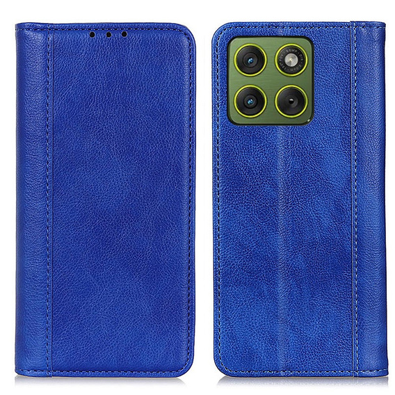 Split Leather Flip Case for Motorola Edge 70