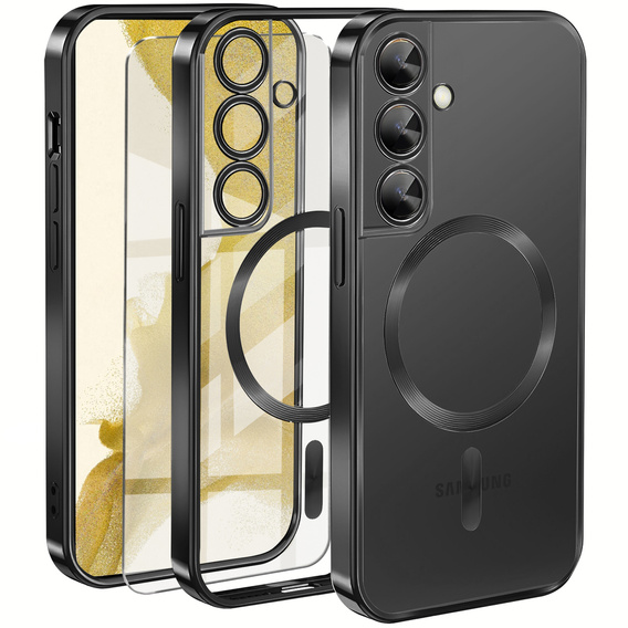 Case for Samsung Galaxy S22, Electro MagSafe, black + Screen Glass