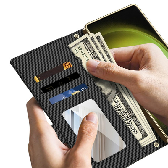 Flip case for Samsung Galaxy S23 Ultra, GKK Mirror Wallet, black