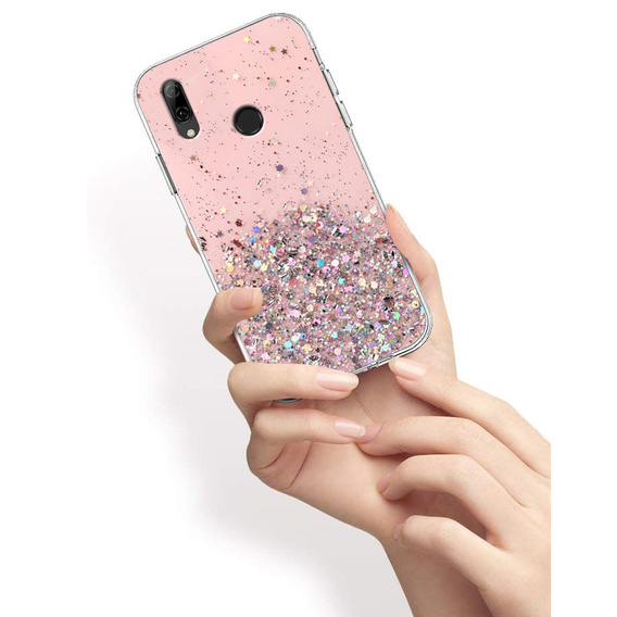 Case for Huawei P Smart 2019, Glittery, pink
