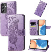 Flip case for Samsung Galaxy M55 5G, Butterfly, purple