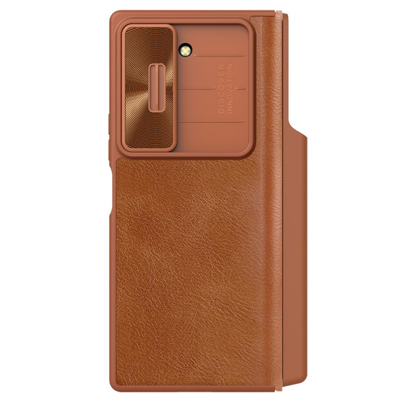 NILLKIN flip case for Samsung Galaxy Z Fold6 5G, CamShield Qin Pro, leather, brown