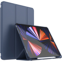 Case for iPad Pro 12.9" 2022/2021/2020 (6/5/4 gen.), Smart Pencil, with space for stylus, dark blue
