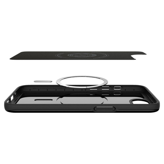 Spigen case for iPhone 16E, Thin Fit Mag, black + 9H tempered glass