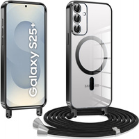Case for Samsung Galaxy S25+ Plus, Electro MagSafe, black + Lanyard